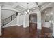 Formal dining room with hardwood floors, elegant lighting and coffered ceiling at 531 Coman Ln, Kings Mountain, NC 28086
