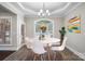 Charming breakfast nook with a round table and white chairs, near backyard access at 531 Coman Ln, Kings Mountain, NC 28086