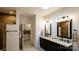 Spa-like bathroom with double vanity and walk-in shower at 132 Alenda Lux Cir # 7, Mooresville, NC 28115