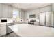 Modern kitchen with gray cabinets, quartz countertops, and stainless steel appliances at 2005 Germany Dr, Dallas, NC 28034