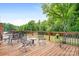 Spacious deck with patio furniture and wooded views at 4299 Randleman Rd, Iron Station, NC 28080