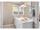 Bathroom with double vanity and updated fixtures at 4299 Randleman Rd, Iron Station, NC 28080