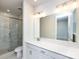 Main bathroom with walk-in shower and double vanity at 1530 Levy Way, Charlotte, NC 28205