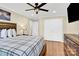 Comfortable bedroom with a king-size bed and double doors at 8534 Headford Rd, Charlotte, NC 28277