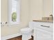 Clean bathroom with white vanity and granite countertop at 8534 Headford Rd, Charlotte, NC 28277