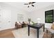 Bright home office with hardwood floors and large window at 518 Ideal Way, Charlotte, NC 28203