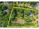 Aerial view of property showing lot lines and surrounding area at 866 Concord Rd, Davidson, NC 28036