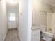 Guest bathroom with granite vanity and shower/tub combo at 2574 Orchard Rd, Smyrna, SC 29743