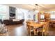 Charming dining room with hardwood floors and a view into the adjacent living room at 114 Market St, Rockwell, NC 28138