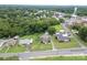 Wide aerial view of the house and the surrounding area at 114 Market St, Rockwell, NC 28138