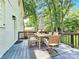 Deck with table, chairs, and umbrella for outdoor dining at 6639 Ronda Ave, Charlotte, NC 28211