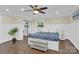 Main bedroom with hardwood floors and a ceiling fan at 6639 Ronda Ave, Charlotte, NC 28211