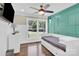 Charming bedroom with a daybed, window seat and ceiling fan at 6639 Ronda Ave, Charlotte, NC 28211