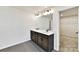 Double vanity bathroom with large mirror and access to walk in closet at 1016 Briar Well St, Mint Hill, NC 28227