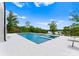 Stunning pool with built-in spa and lake view at 18304 Rosapenny Rd, Charlotte, NC 28278