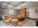 Finished garage with comfortable seating area and stylish decor at 213 Press Sweezy Rd, Kings Mountain, NC 28086