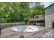 Above ground pool with surrounding deck at 1099 4Th Avenue Nw Dr, Hickory, NC 28601