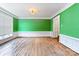 Elegant dining room with green walls and hardwood floors at 116 Hornbeam Ln, Mooresville, NC 28117