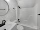 Updated bathroom with a vanity, bathtub, and neutral color scheme at 2008 Sarn Ct, Gastonia, NC 28054