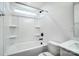 Clean bathroom with shower/tub combo and shelving at 106 Ballantree Rd # Lot 68, Mooresville, NC 28115