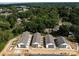 Aerial perspective of a row of townhouses, emphasizing their design and arrangement within the community at 1008 Ribbon Ln, Charlotte, NC 28205