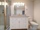 Bathroom boasts a large vanity, granite countertop, and walk-in shower at 526 Manchester Rd, Mount Gilead, NC 27306