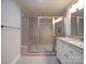 Bathroom with a walk-in shower and built-in seat at 526 Manchester Rd, Mount Gilead, NC 27306