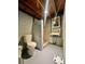 Small basement bathroom with toilet and shower at 469 Radio Rd, Taylorsville, NC 28681