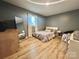 Charming bedroom with leopard print bedding and a full-length mirror at 469 Radio Rd, Taylorsville, NC 28681