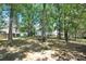 Large backyard with mature trees and grassy area at 6236 Old Corral St, Charlotte, NC 28277