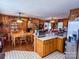 Kitchen with oak cabinets, stainless steel appliances, and an island at 1470 River Hills Ct, Taylorsville, NC 28681