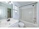Clean bathroom includes a shower/tub combo and vanity at 1013 Taylor Glenn Ln, Indian Trail, NC 28079