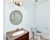 Small bathroom with updated vanity and toilet at 1013 Taylor Glenn Ln, Indian Trail, NC 28079