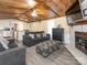 Open living room with fireplace and vaulted ceiling at 4924 Myers Rd, Monroe, NC 28110