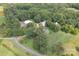 Aerial view of property showing house, outbuildings, and surrounding land at 4120 Bookout Rd, Rock Hill, SC 29730