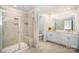 Bathroom with double vanity, shower, and toilet at 168 Ravensara Ave, Fort Mill, SC 29715