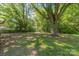 Spacious backyard with large shade trees and open grassy area at 7714 Old Waxhaw Monroe Rd, Waxhaw, NC 28173