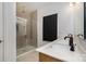 Modern bathroom with double vanity, shower, and updated fixtures at 29060 Low Country Ln, Lancaster, SC 29720