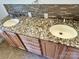 Bathroom with granite double vanity and tile at 8092 Riverview Rd, Norwood, NC 28128