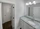 Bathroom with granite countertop and white cabinets at 1319 Baucom Rd, Monroe, NC 28110