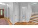 Bright entryway with hardwood floors and a half-bath at 15610 Youngblood Rd, Charlotte, NC 28278