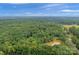 Aerial view of property showcasing a pond and expansive wooded landscape at 15610 Youngblood Rd, Charlotte, NC 28278