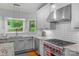 Modern kitchen with granite countertops, white cabinets, and stainless steel appliances at 15610 Youngblood Rd, Charlotte, NC 28278