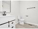 Simple bathroom with white vanity and black matte fixtures at 842 Cabaniss Dr, Shelby, NC 28150