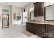 Luxurious bathroom with double vanity, soaking tub, and walk-in shower at 15814 Vale Ridge Dr, Charlotte, NC 28278