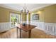 Elegant dining room with wainscoting and chandelier at 118 Broadbill Dr, Mooresville, NC 28117