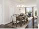 Bright dining room with wooden table and chandelier at 8009 Elevate Ct, Charlotte, NC 28205