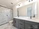Modern bathroom with double vanity and marble shower at 8009 Elevate Ct, Charlotte, NC 28205