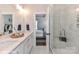 Bathroom with double vanity and large shower at 136 Wesser St # 53, Davidson, NC 28036