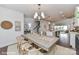 Bright dining room with large table and chandelier at 136 Wesser St # 53, Davidson, NC 28036